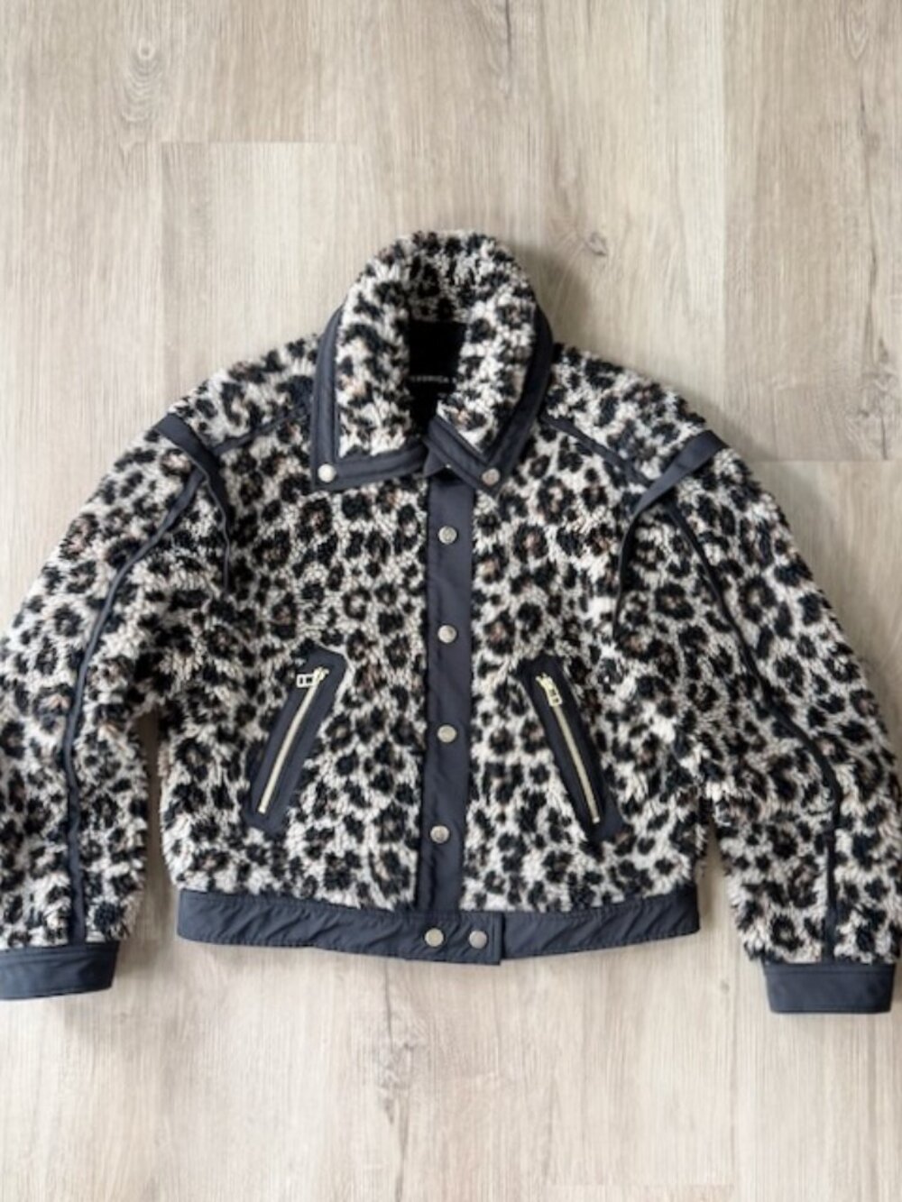 Veronica Beard Anita Leopard Faux Fur Jacket L